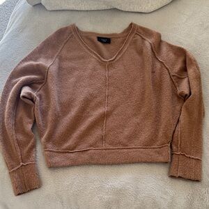 Vici Cozy Tan V-Neck Sweater